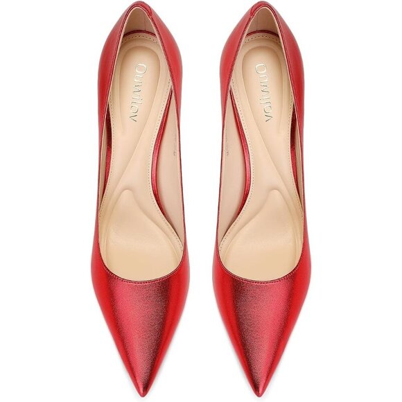 ⚡Women\'s Red High Heel Pumps Elegant Stiletto Heels with Cushioned Insole